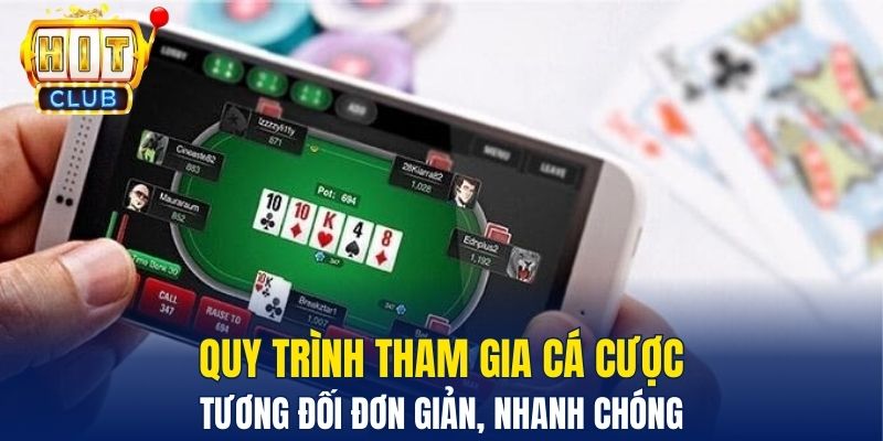 Quy trình tham gia cá cược tương đối đơn giản, nhanh chóng